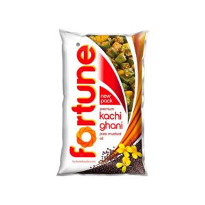 Fortune Kachi Ghani Pure Mustard Oil Pouch, 1L