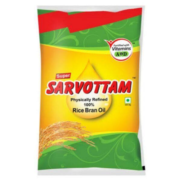 Super Sarvottam Rice Bran Oil Pouch (1 L)