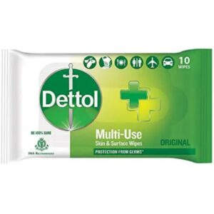 Dettol Disinfectant Skin & Surface Wipes, Original – 10 Count
