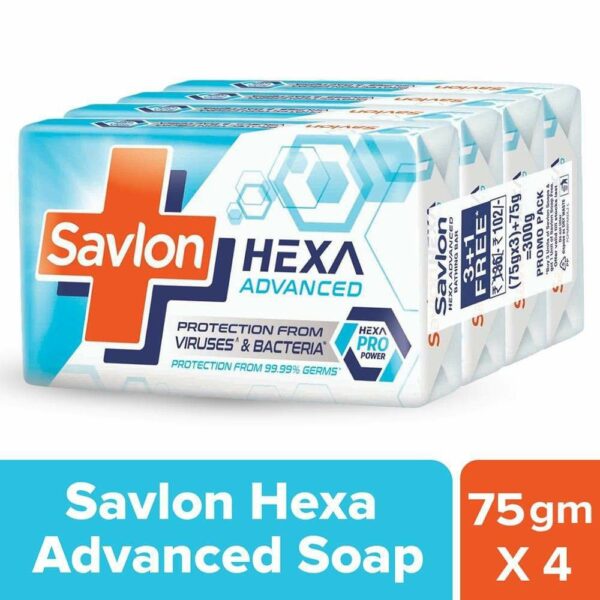 Savlon Hexa Advanced Soap, 75 g [Pack of 4]