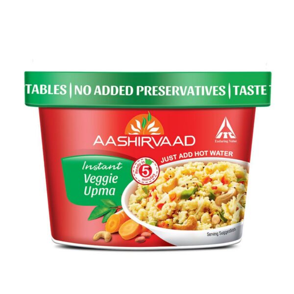 Aashirvaad Instant Meals Veggie Upma Cup 80G