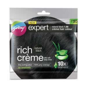 Godrej Expert Rich Creme Hair Colour, Shade 1.00 Natural Black, 40ml