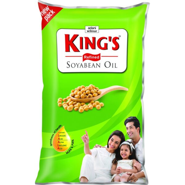 King's Refined Soyabean Oil, 1L Pouch