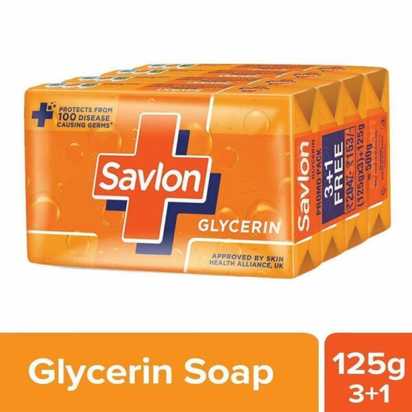 Savlon Glycerine Soap, 125g (Buy 3 Get 1 Free)