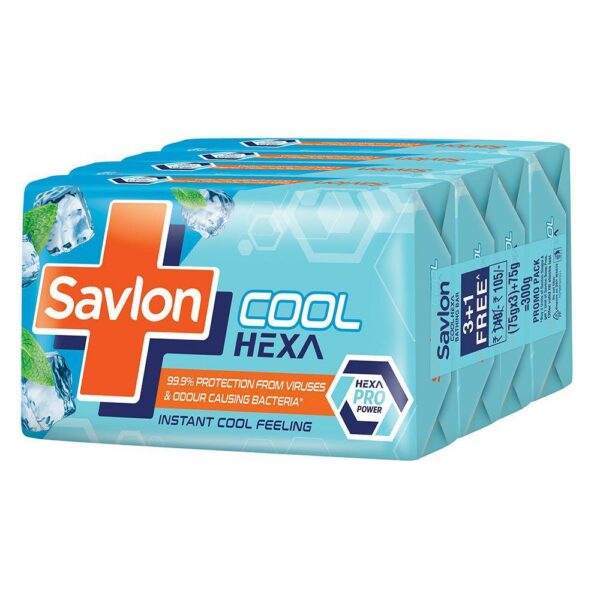 Savlon Cool Hexa Soap 75g (Buy 3 & Get 1 Free)