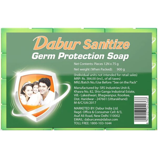 Dabur Sanitize Germ Protection Soap - 75gm (Pack of 12)