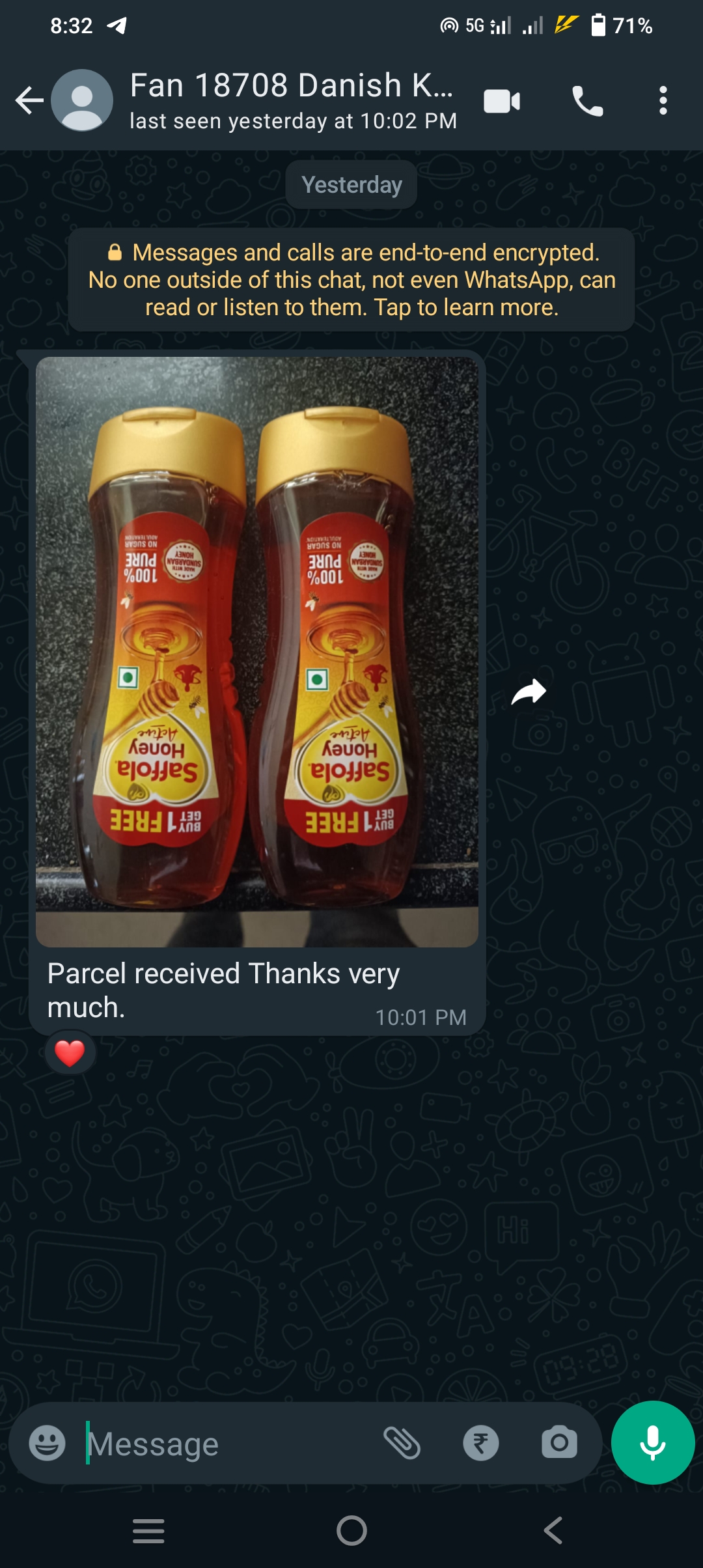 Honey Received By Danish Khan